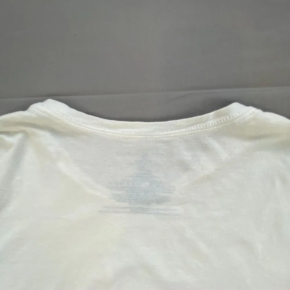 Tommy Hilfiger Mens Large White Short Sleeve Crew Neck T-Shirt Flag Logo